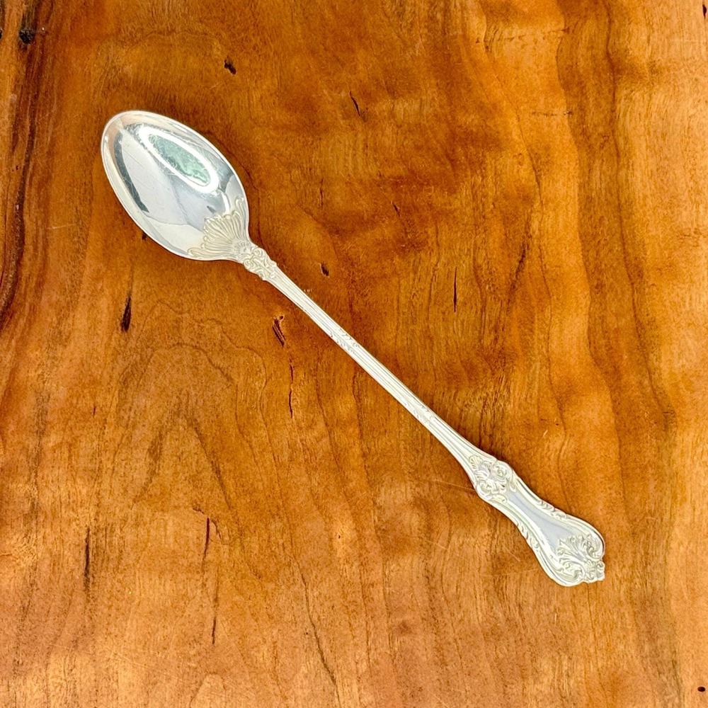 Frank W. Smith Federal Cotillion Ornate Sterling Silver Iced Tea Spoon 7.5in